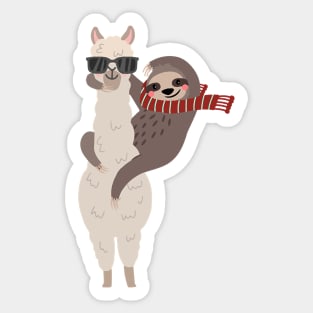 Llama sloth Funny Sticker